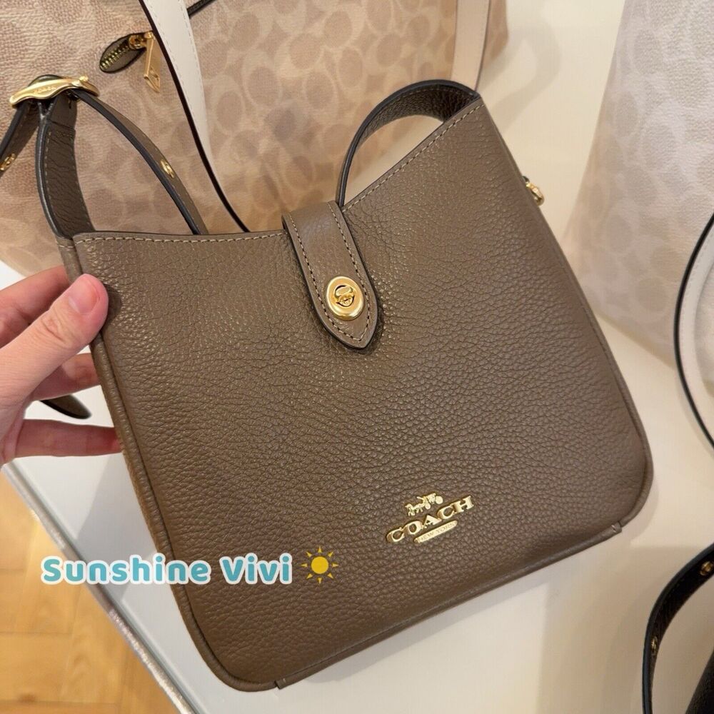 NWT Coach Hadley Mini Crossbody Bag CAL60 Gold/Dark Stone